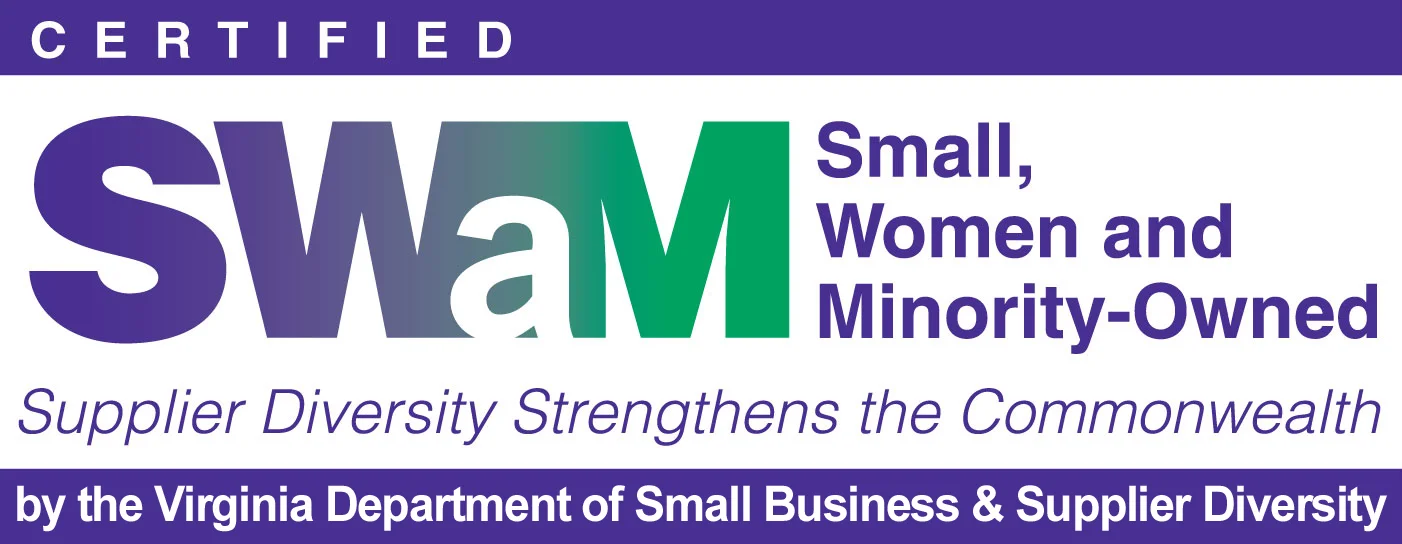Certified SWaM (Small, Women and Minority-Owned) supplier logo issued by the Virginia Department of Small Business & Supplier Diversity.