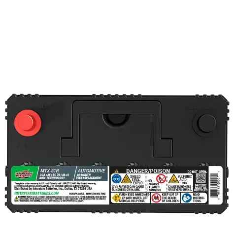 MTX‑51R AGM Battery – 435 CCA, Group 51R | Interstate Batteries