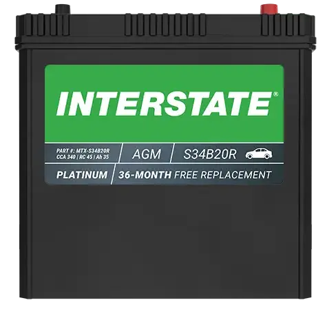 MTX‑S34B20R AGM Battery – 340 CCA, 35 Ah | Interstate Batteries