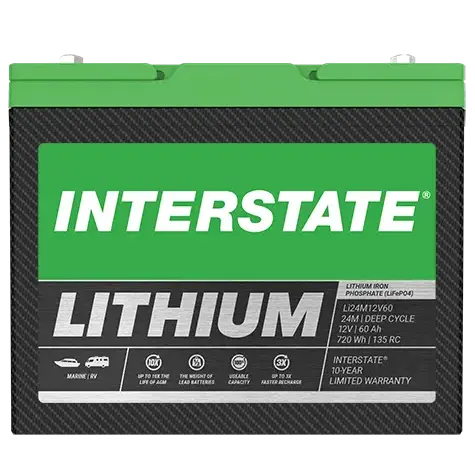 Group 24M 12V 60Ah lithium deep-cycle RV battery