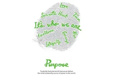 Interstate Batteries 2014 history milestone codifying the corporate culture by defining the company Purpose and Values