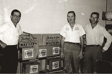 John Searcy with Interstate employees in 1954