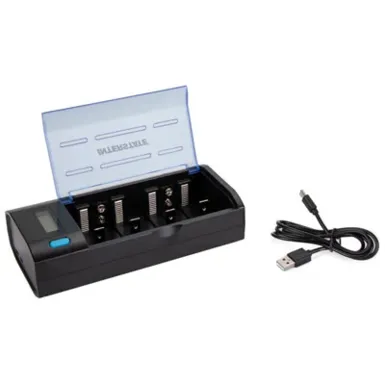 El cargador de batería inteligente Interstate Universal para baterías recargables AA, AAA, C, D y 9V, modelos CHG6025