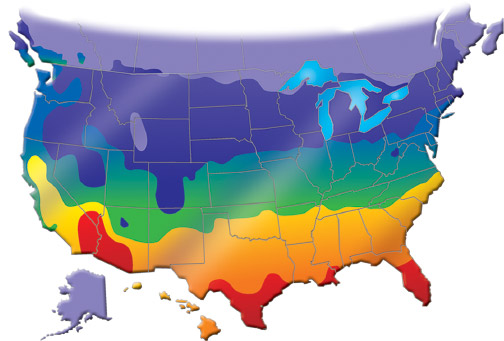 Une carte avec codes de couleur des États-Unis 