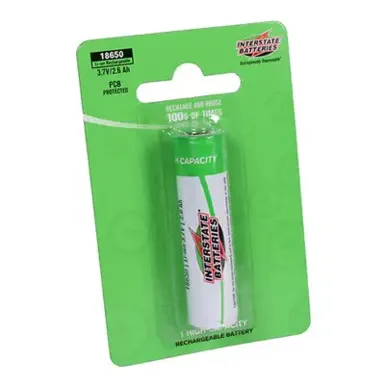 Interstate Batteries 18650 batería recargable de iones de litio de 3,7 V y 2600mAh, artículo LIT2014