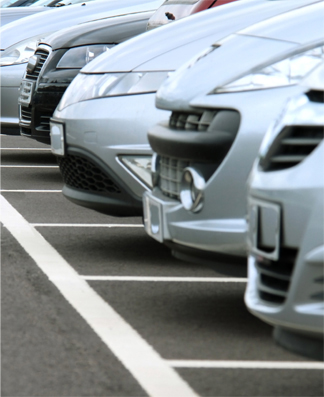 Cars in parking lot