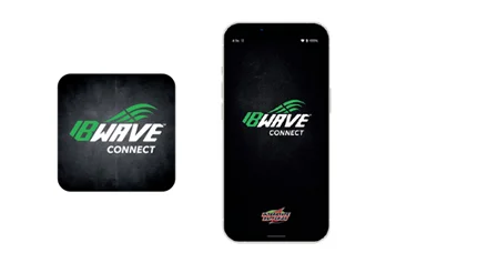 Step 1 guide for the Interstate Batteries Wave Battery tester, showing how to connect the diagnostic device to a vehicle battery