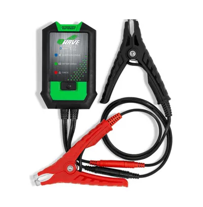 Comparison chart contrasting the features, specifications, and mobile app integration of the Interstate Batteries Wave versus a traditional 350-amp battery tester