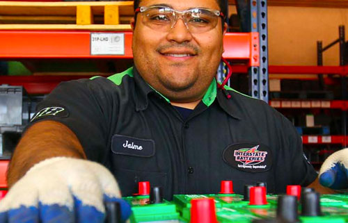 Smiling Interstate employee