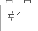 Simple illustration of a car battery labeled #1