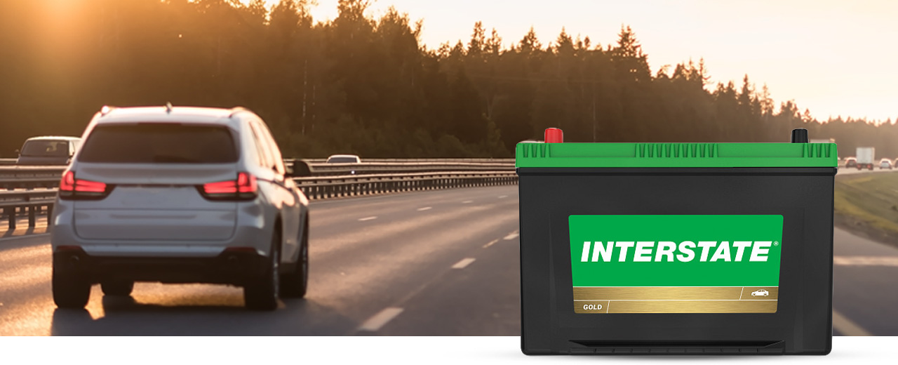 vehicle on road with Interstate MTP battery