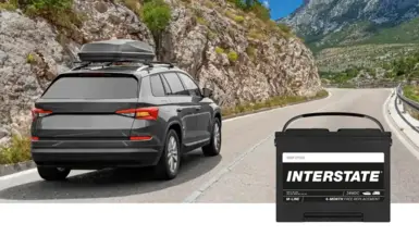 Image of vehicle on road with Interstate M battery