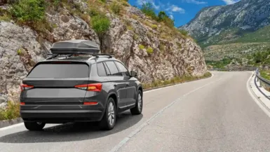 Image of vehicle on road with Interstate M battery