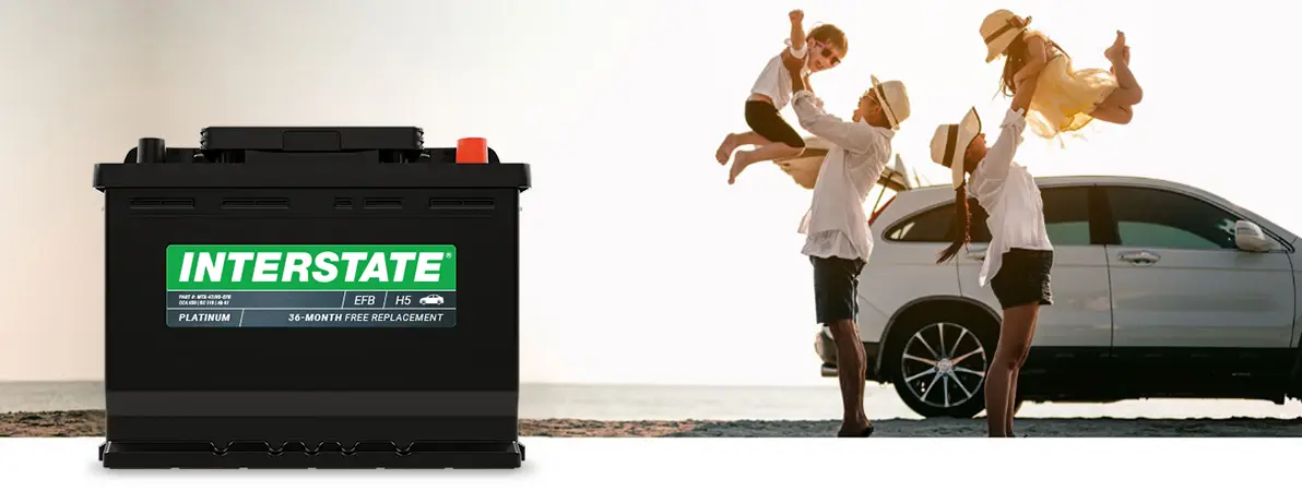 Family on the beach with Interstate MTX EFB battery