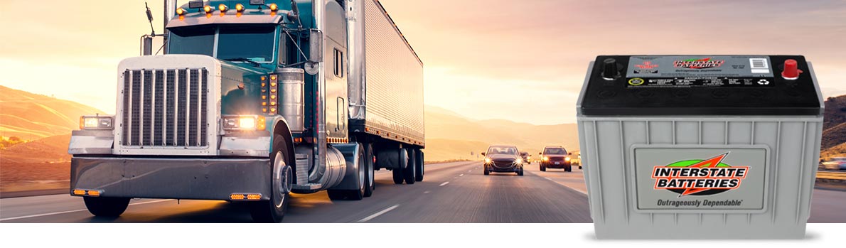 image of commercial truck with agm battery