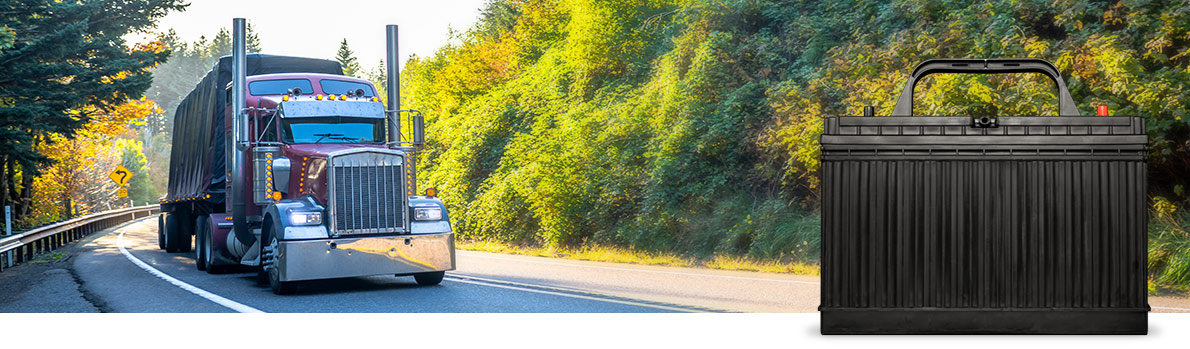 image of commercial truck with cycling battery