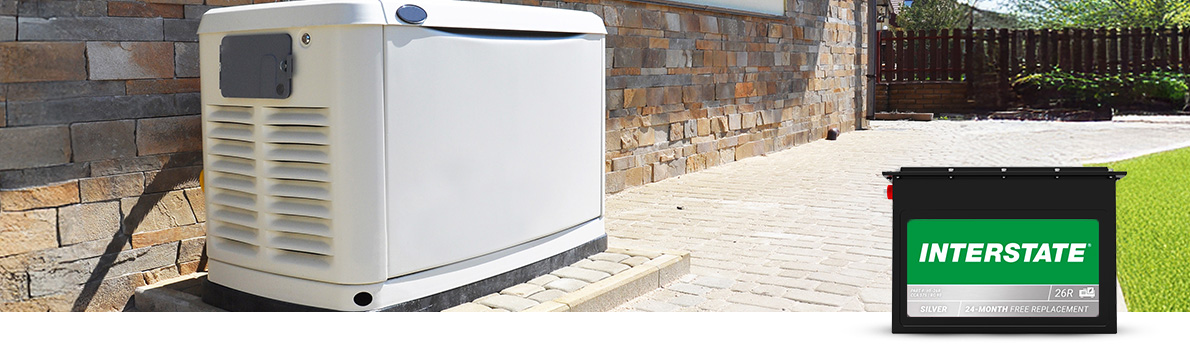 generator and Interstate Battery by a home