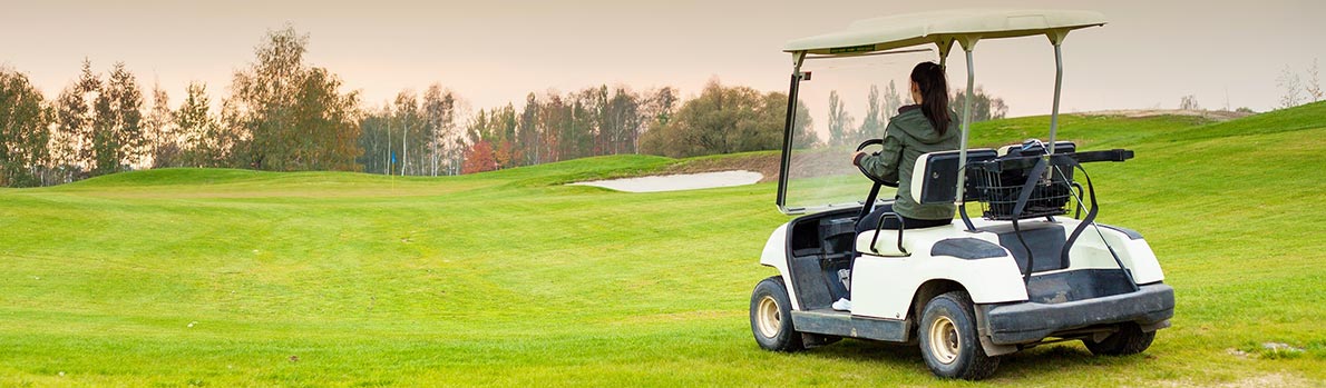 Image of golf cart on golf course