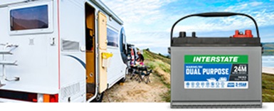 image of rv with Interstate Dual-Purpose Battery
