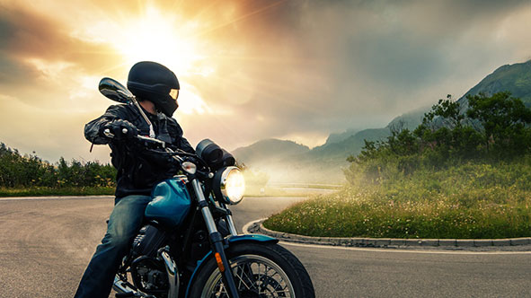 Man on motorcycle
