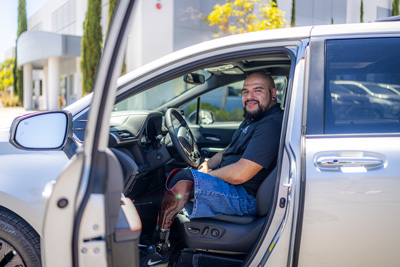 Julian Torres intside of car