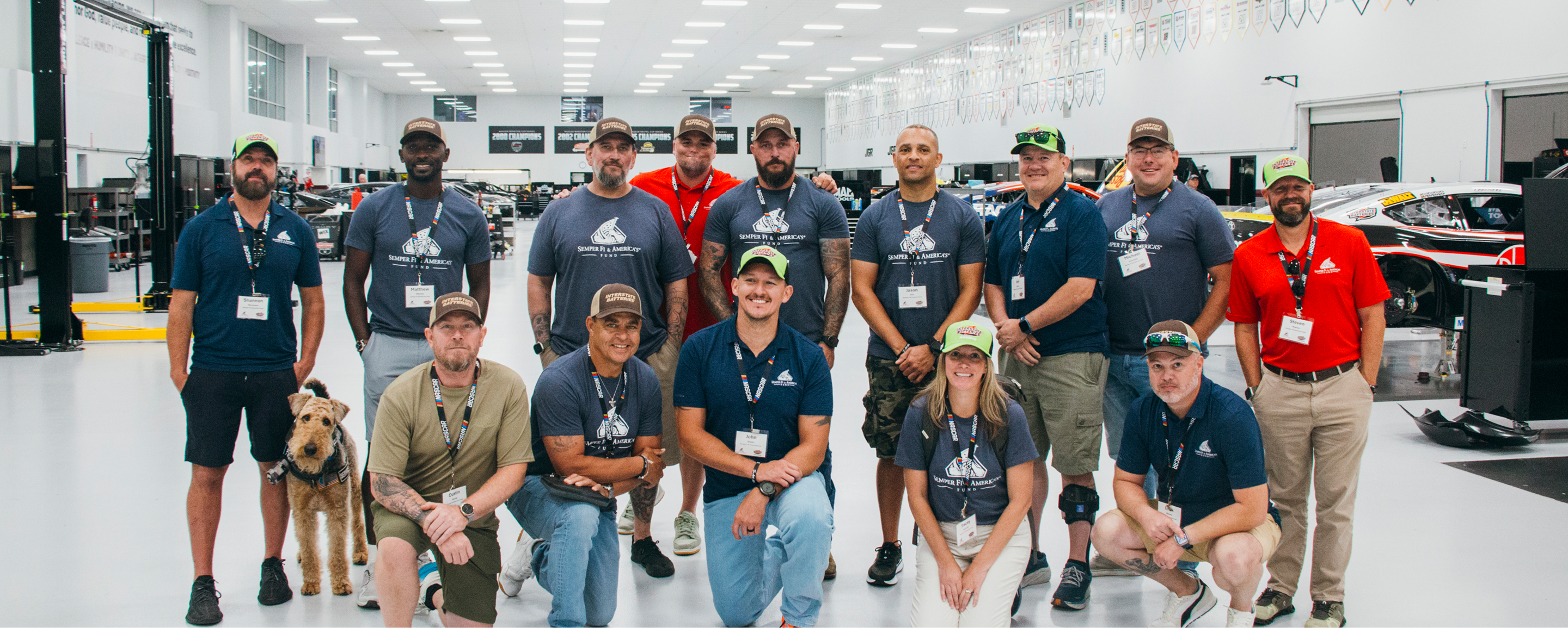 Semper Fi group photo at the Nascar Ride & Drive experience