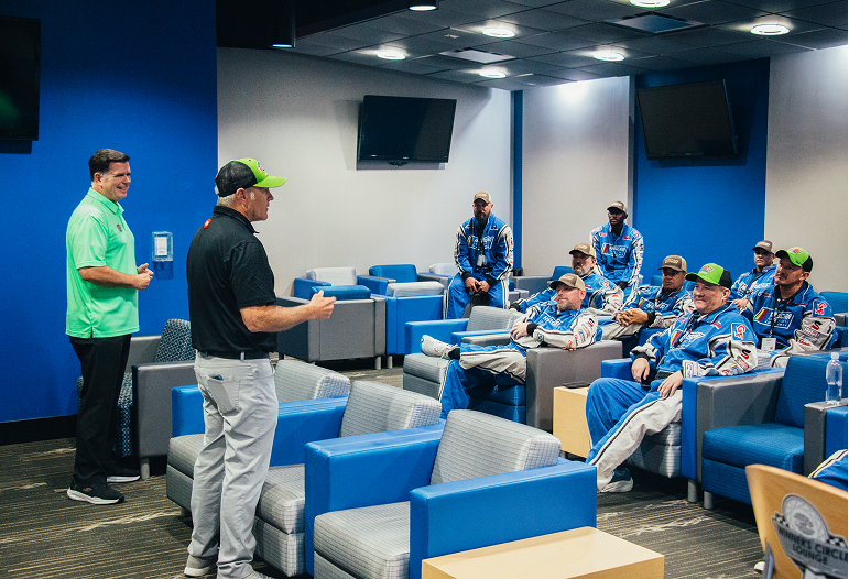 Semper Fi prepping for the Nascar Ride & Drive experience