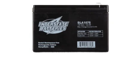 Interstate sealed lead acid (SLA) battery for commercial security system and alarm panel backup