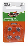 4-pack of Size 13 Zinc-air Hearing Aid Batteries