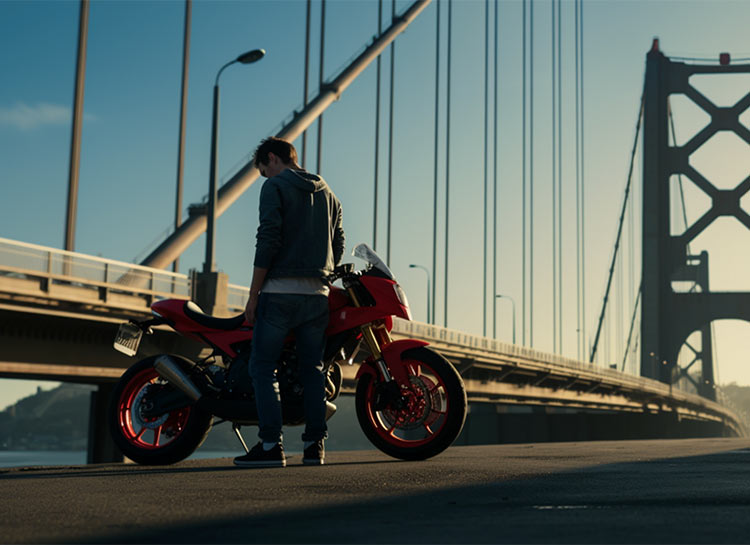 motorcycle on the side of the road