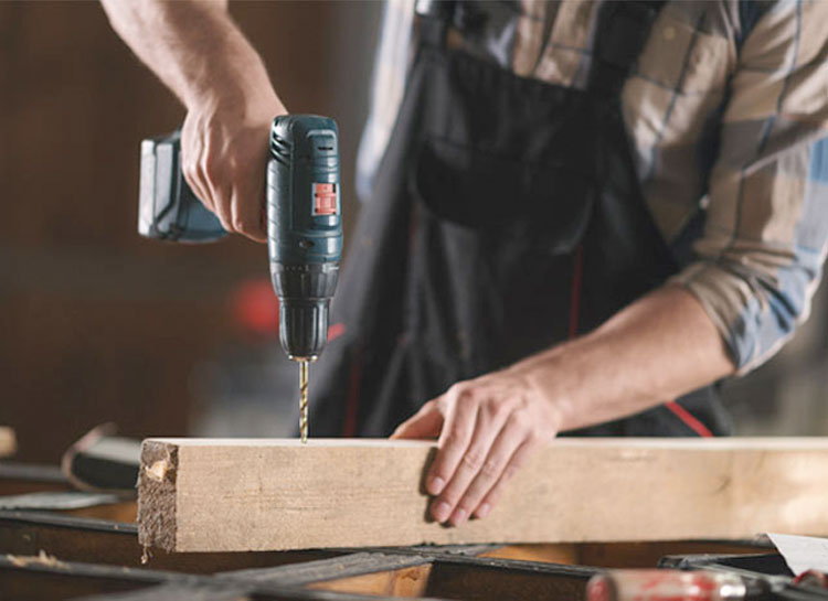 Person using a drill