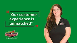 Interstate Batteries customer testimonial reading “Our customer experience is unmatched”