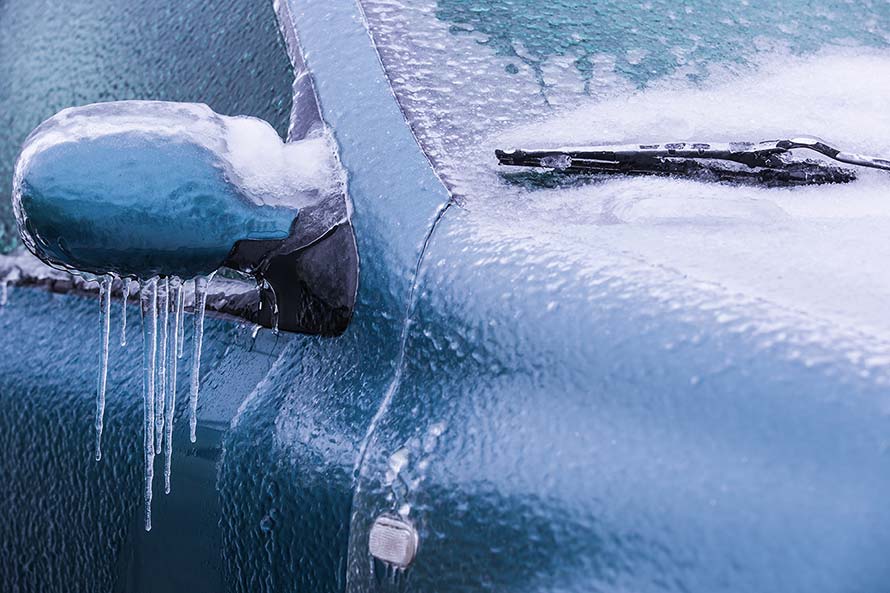 frozen car