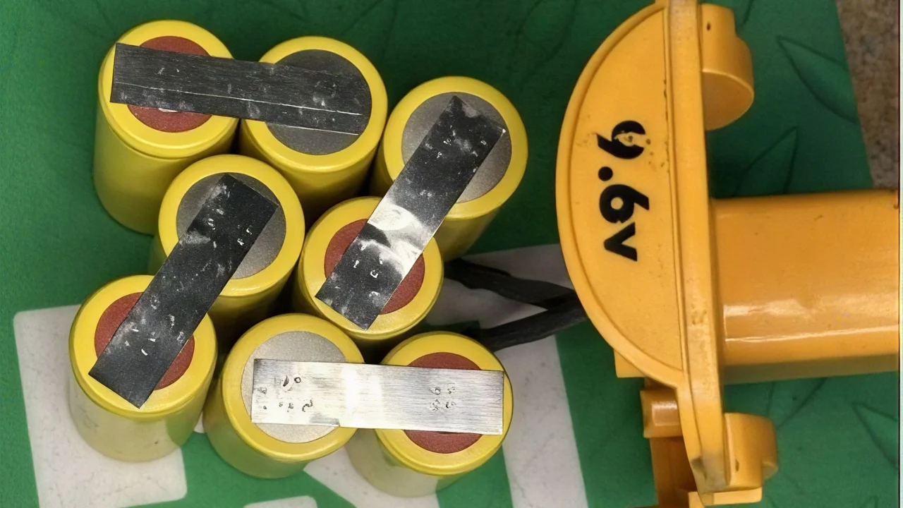 Dead Ryobi drill battery pack interior