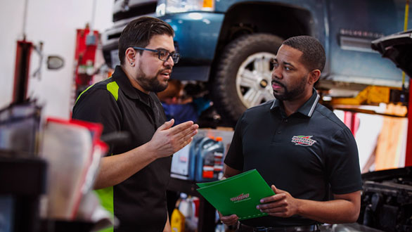 Interstate rep talking with a customer