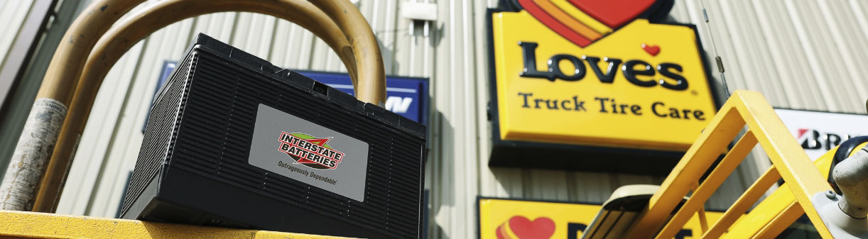 Interstate battery at Love's Truck Tire Care