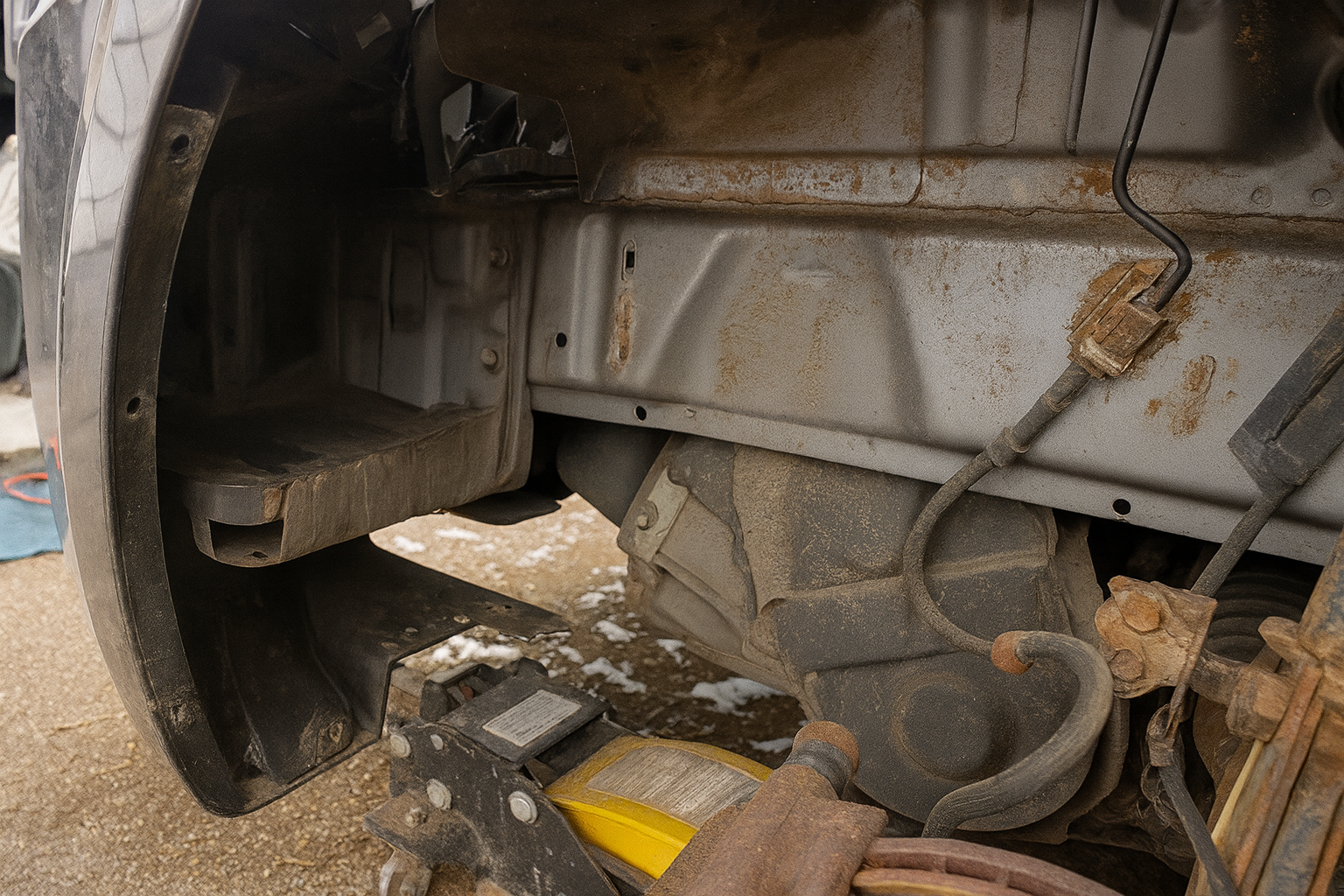 Dodge Journey battery location behind driver-side front wheel